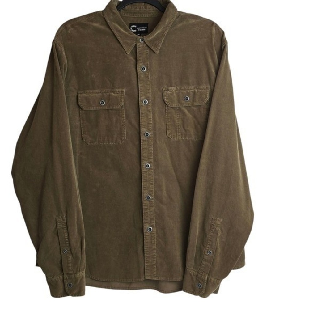 Lucky Brand By Cole Hauser Mens‎ Brown Corduroy Button Up Shacket Long Sleeve XL